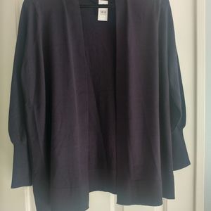 LOFT DRAPEY SLEEVE OPEN CARDIGAN - XL Navy